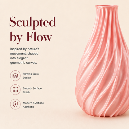 TwistFlow Vase – Sculptural 3D Printed Vase for Modern Home Decor