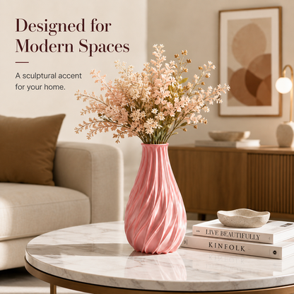 TwistFlow Vase – Sculptural 3D Printed Vase for Modern Home Decor
