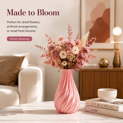 TwistFlow Vase – Sculptural 3D Printed Vase for Modern Home Decor