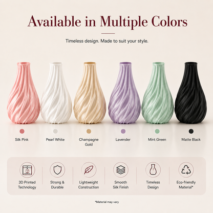 TwistFlow Vase – Sculptural 3D Printed Vase for Modern Home Decor