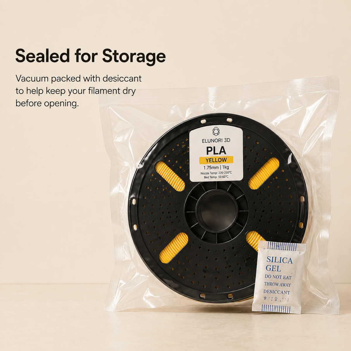 PLA Basic Filament 1.75mm 1KG, High Quality PLA Basic for FDM 3D Printers, ELUNORI 3D