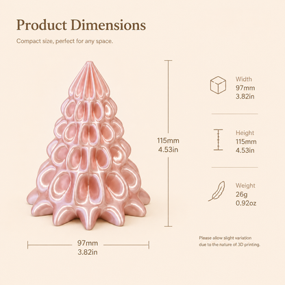 3D Printed Christmas Tree Decor, Silk PLA Holiday Decoration, Small Christmas Tree, Unique 3D Printed Gift, Elunrio 3D