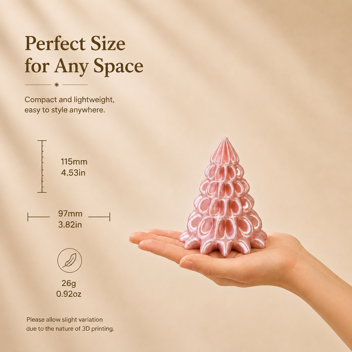 3D Printed Christmas Tree Decor, Silk PLA Holiday Decoration, Small Christmas Tree, Unique 3D Printed Gift, Elunrio 3D