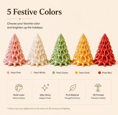 3D Printed Christmas Tree Decor, Silk PLA Holiday Decoration, Small Christmas Tree, Unique 3D Printed Gift, Elunrio 3D