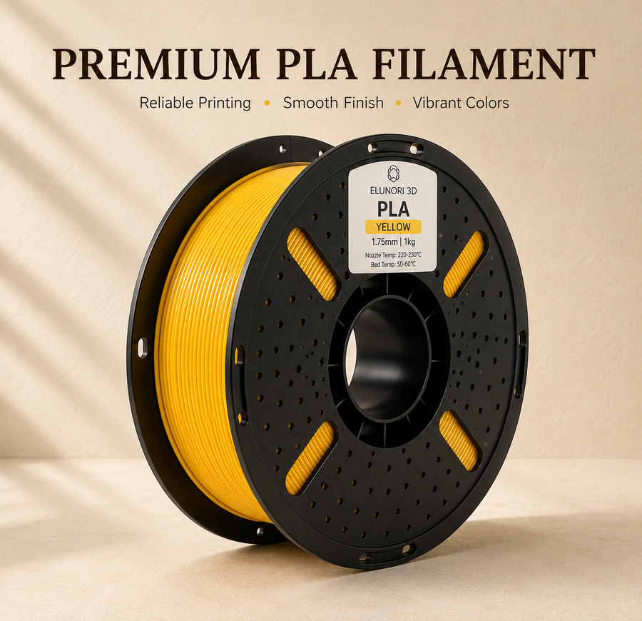 PLA Basic Filament 1.75mm 1KG, High Quality PLA Basic for FDM 3D Printers, ELUNORI 3D