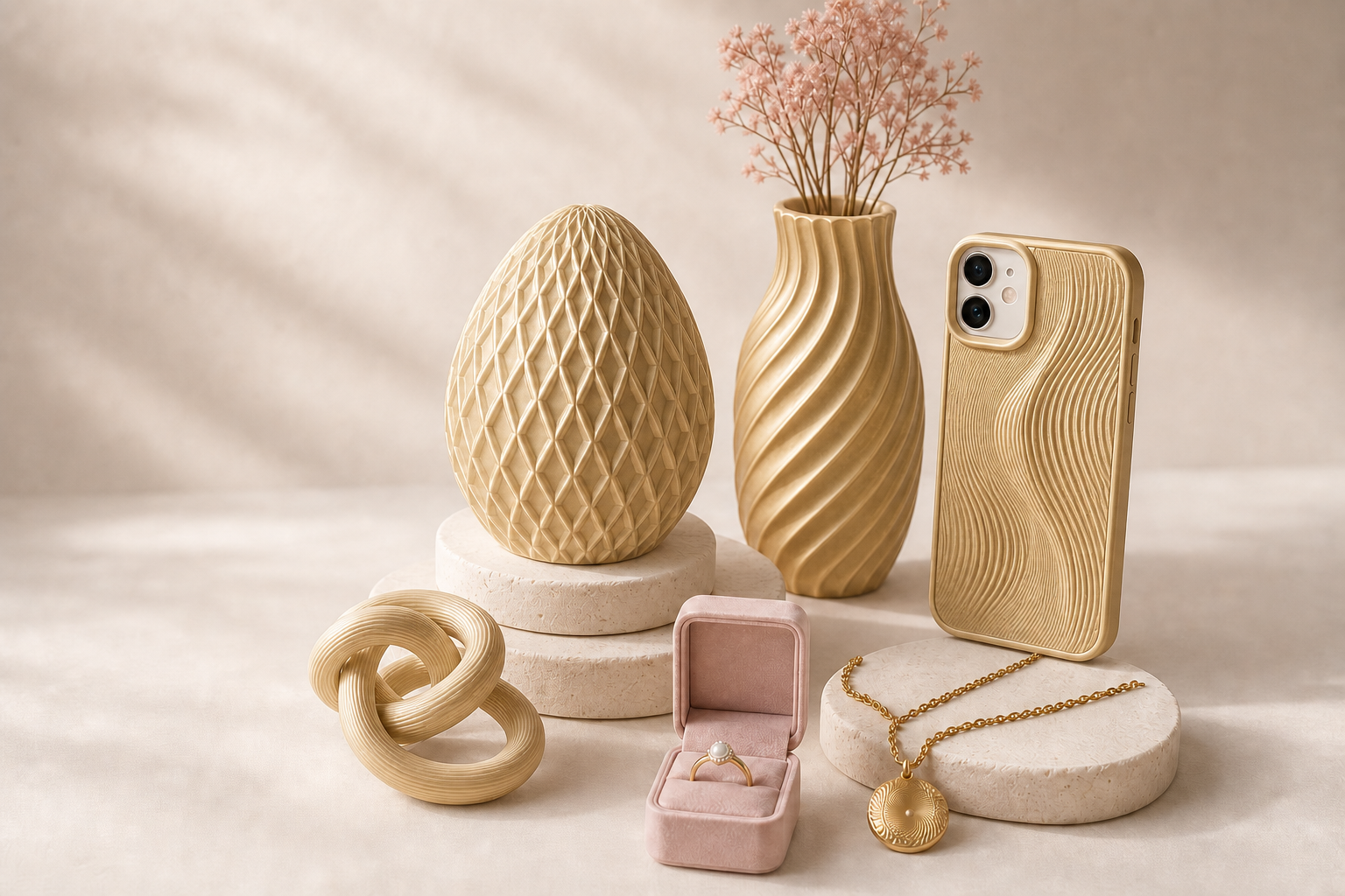 Silk Gold sculptural ELUNORI finish