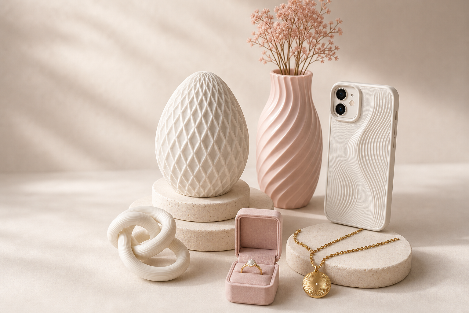 Pearl White sculptural ELUNORI finish