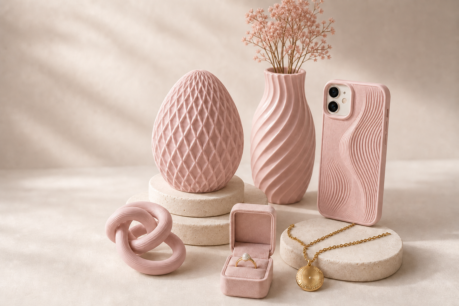 Rose Pink sculptural ELUNORI finish